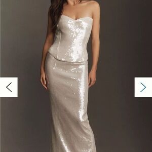 Anthropologie Sequin Skirt and Corset Set